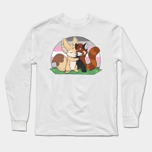 Demigirl - Fennec Fox + Red Panda Hug Long Sleeve T-Shirt